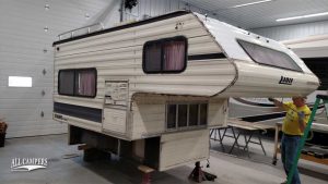 Pickup Camper Exterior Restoration Before Left